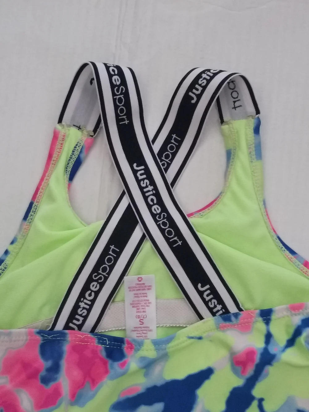 ❤️JUSTICE SPORT GIRLS SMALL 7/8 1 Piece Tie Dyed Swim Suit LN